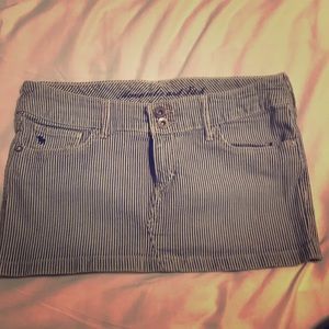 Abercrombie and Fitch mini stripped denim skirt
